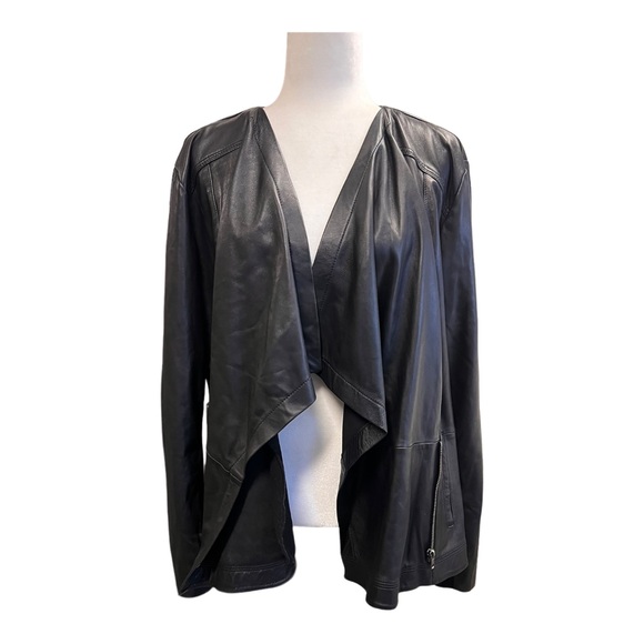 Sejour Waterfall Front Leather Jacket 1X - Picture 2 of 12